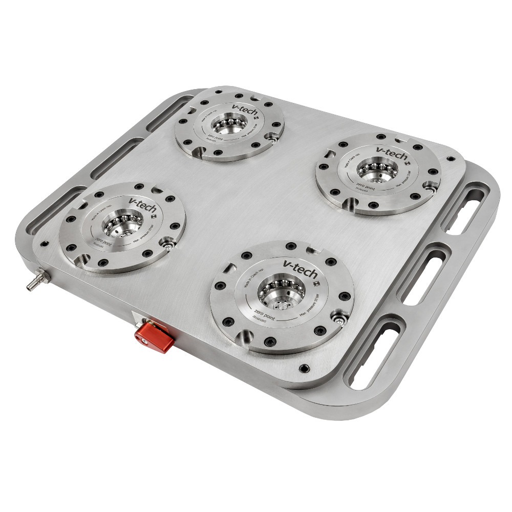Tooling/V-Tech Clamping Base with 4 Receivers