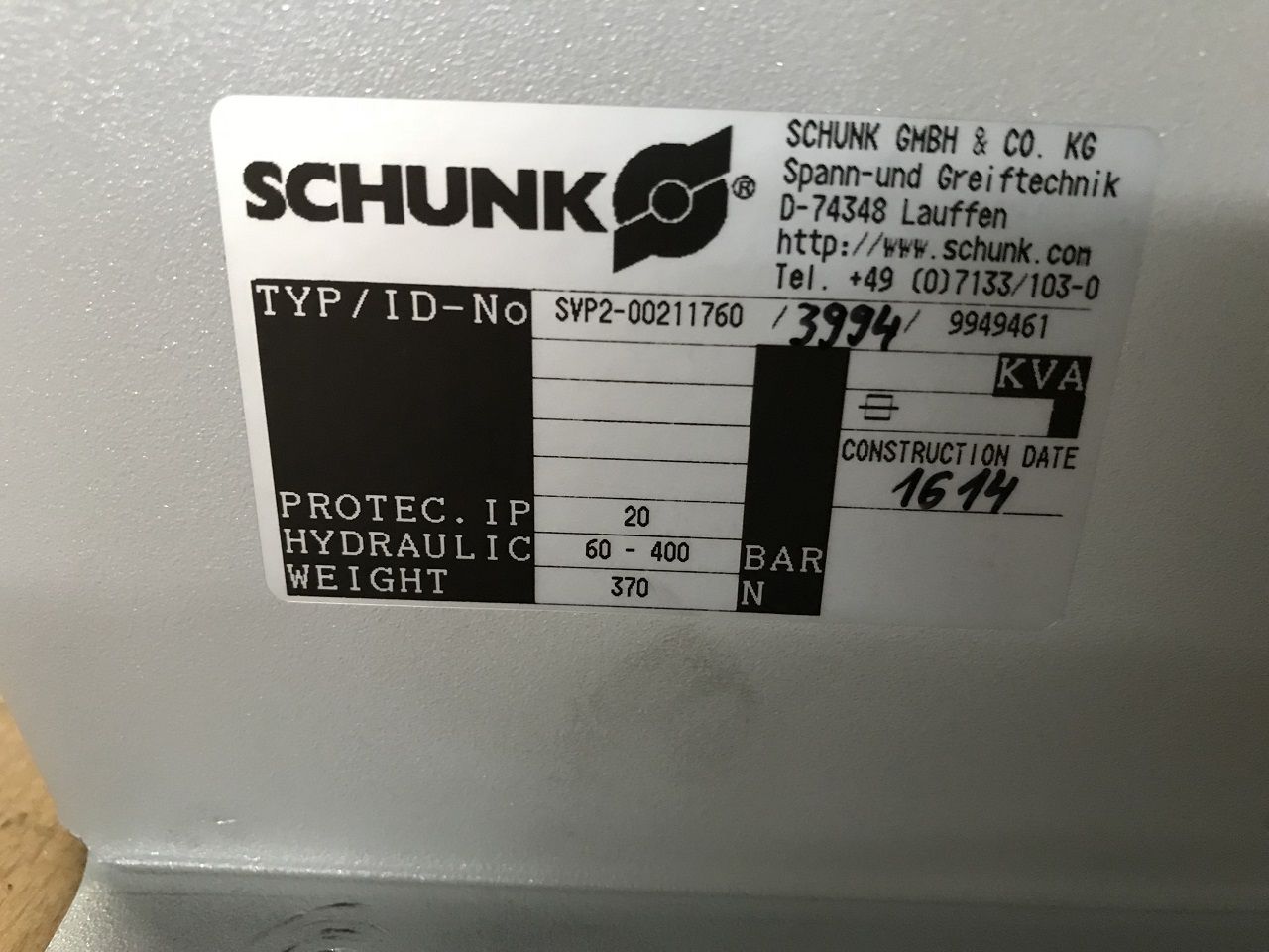 Miscellaneous/CLAMPING DEVICE SCHUNK TRIBOS SVP-2