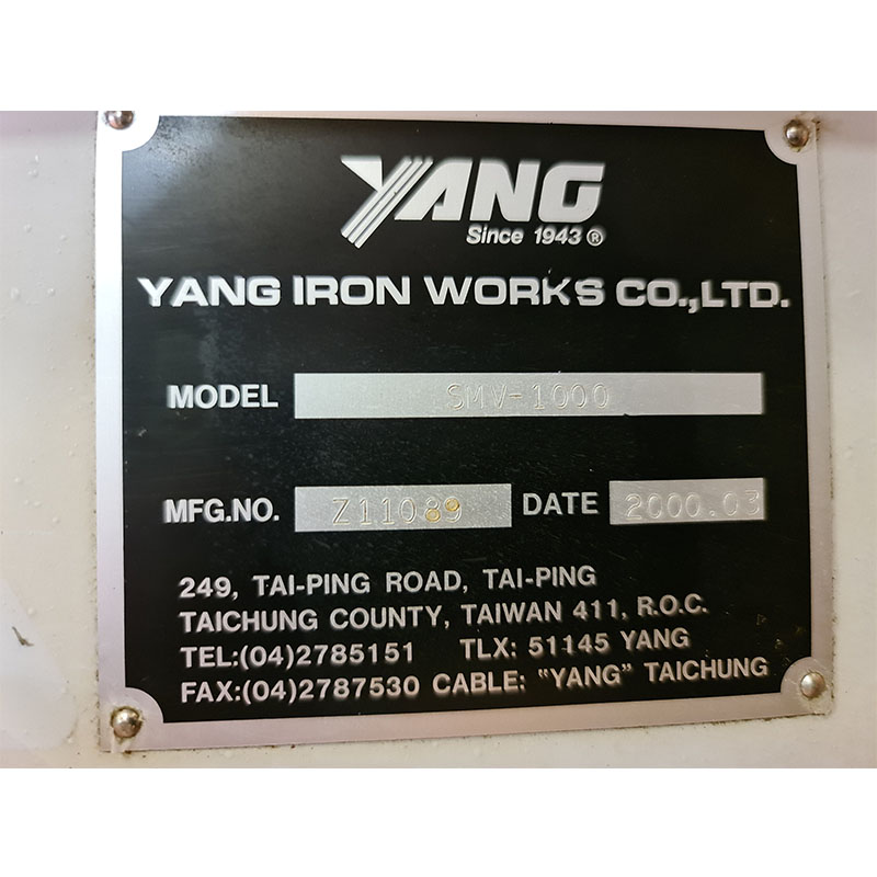 Vertical Machining Centres/Yang Eagle SMV 1000 Vertical Machining Centre