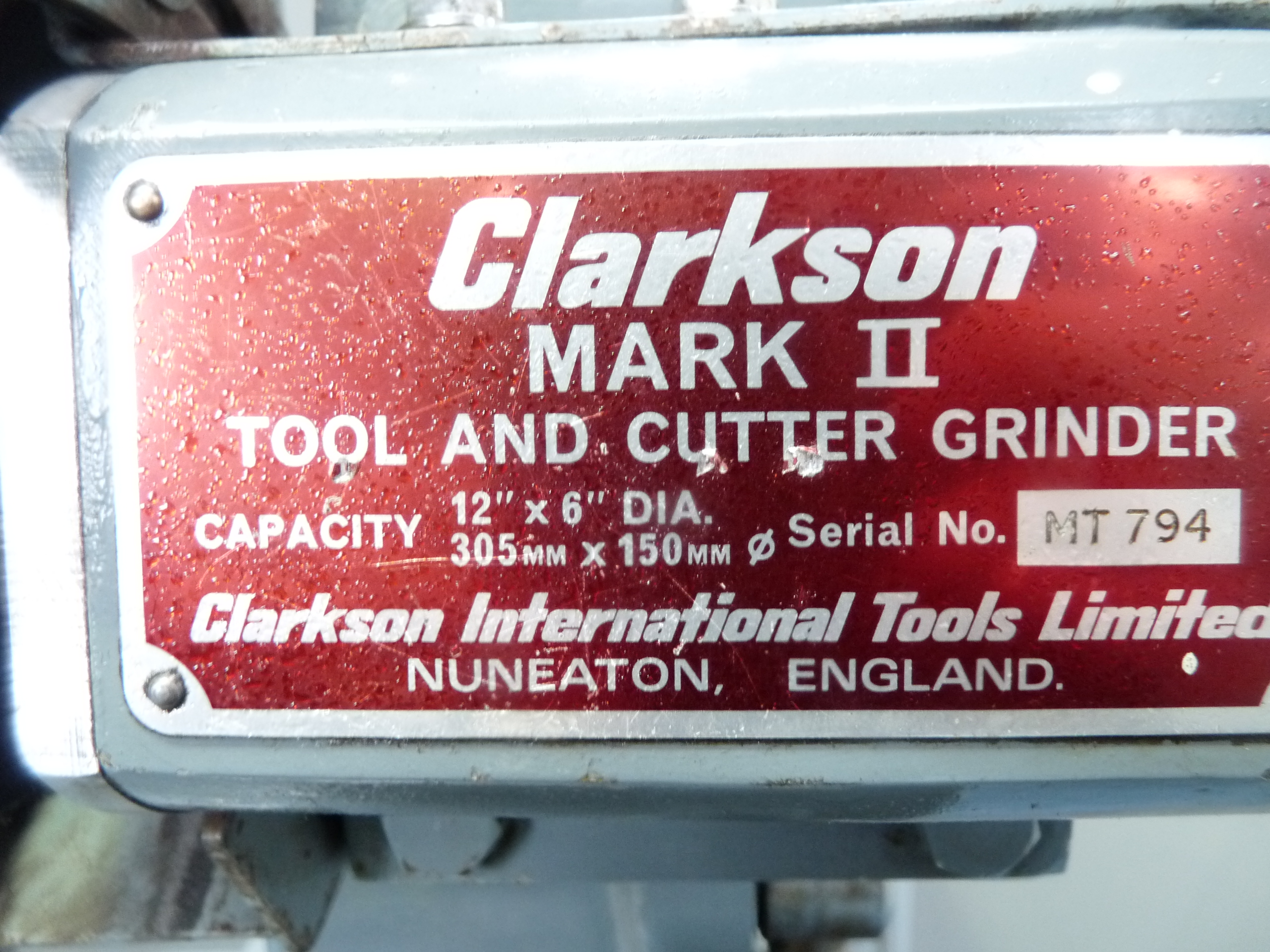 Grinding/Clarkson MK II Tool & Cutter Grinder WITH TOOLING - L21005.05