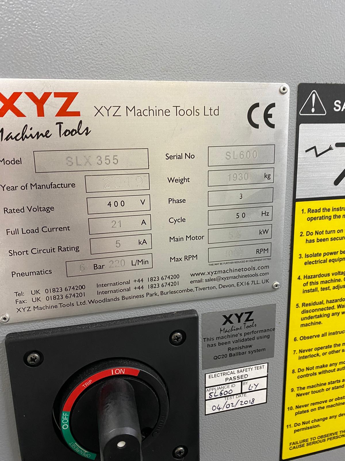 CNC Lathes/Used XYZ ProTURN SLX355 CNC Lathe (4528)