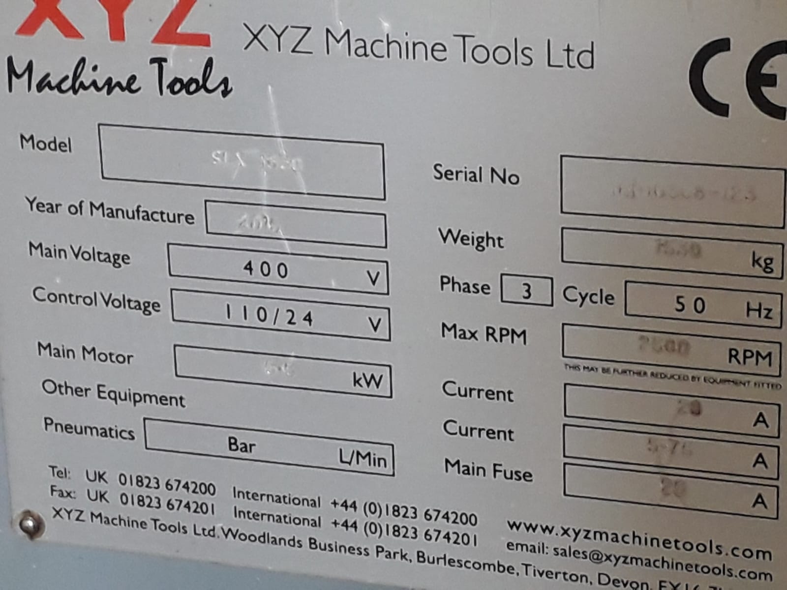 Lathes (CNC and Manual)/Used XYZ Proturn SLX1630 (4541)