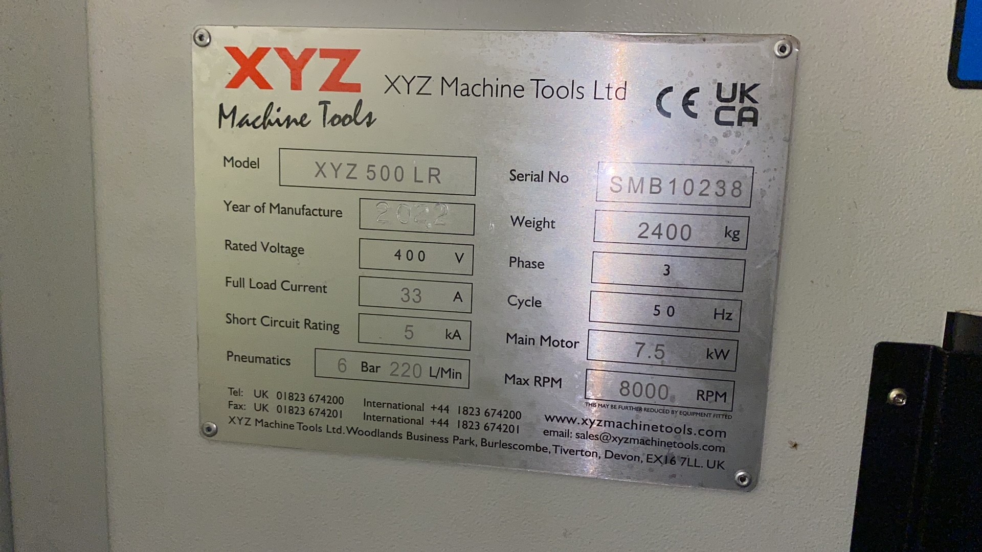 Vertical Machining Centres/Used XYZ 500LR (4592)