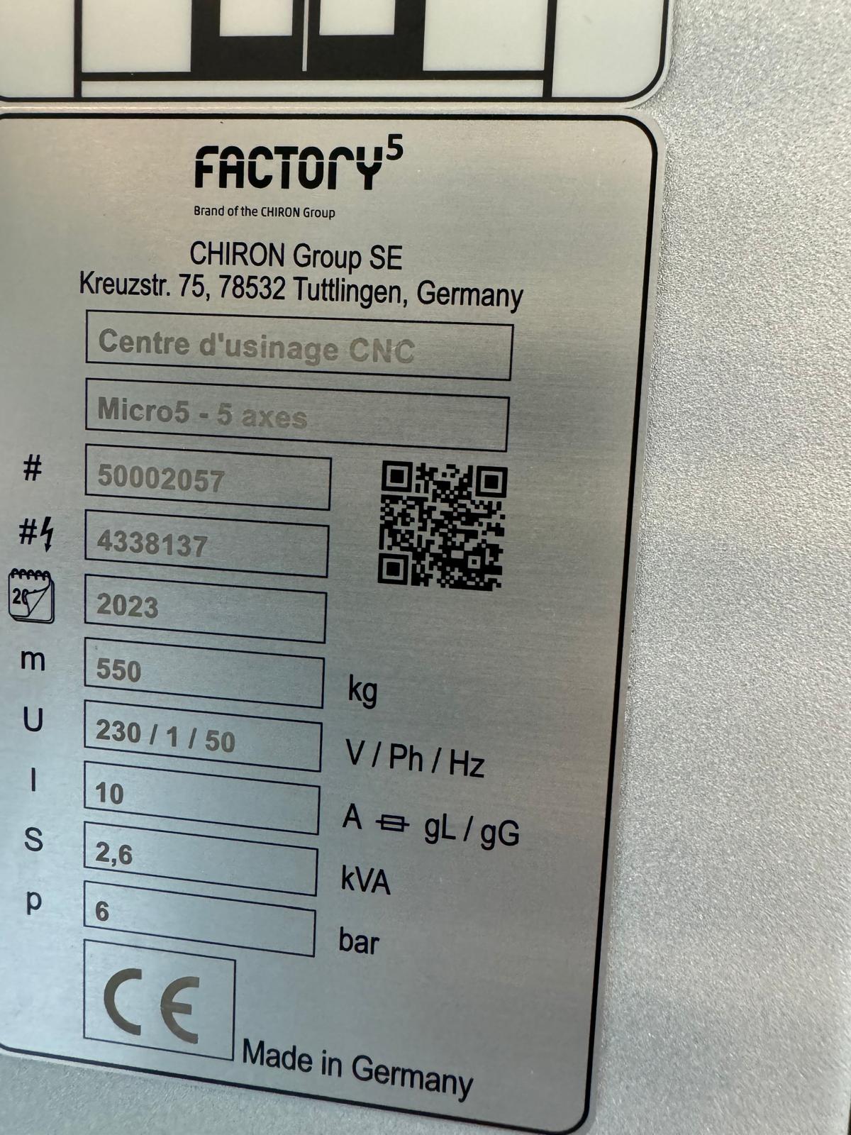 Machining Centres/Used Chiron Micro 5, 5-axis CNC Machining Centre (4627)