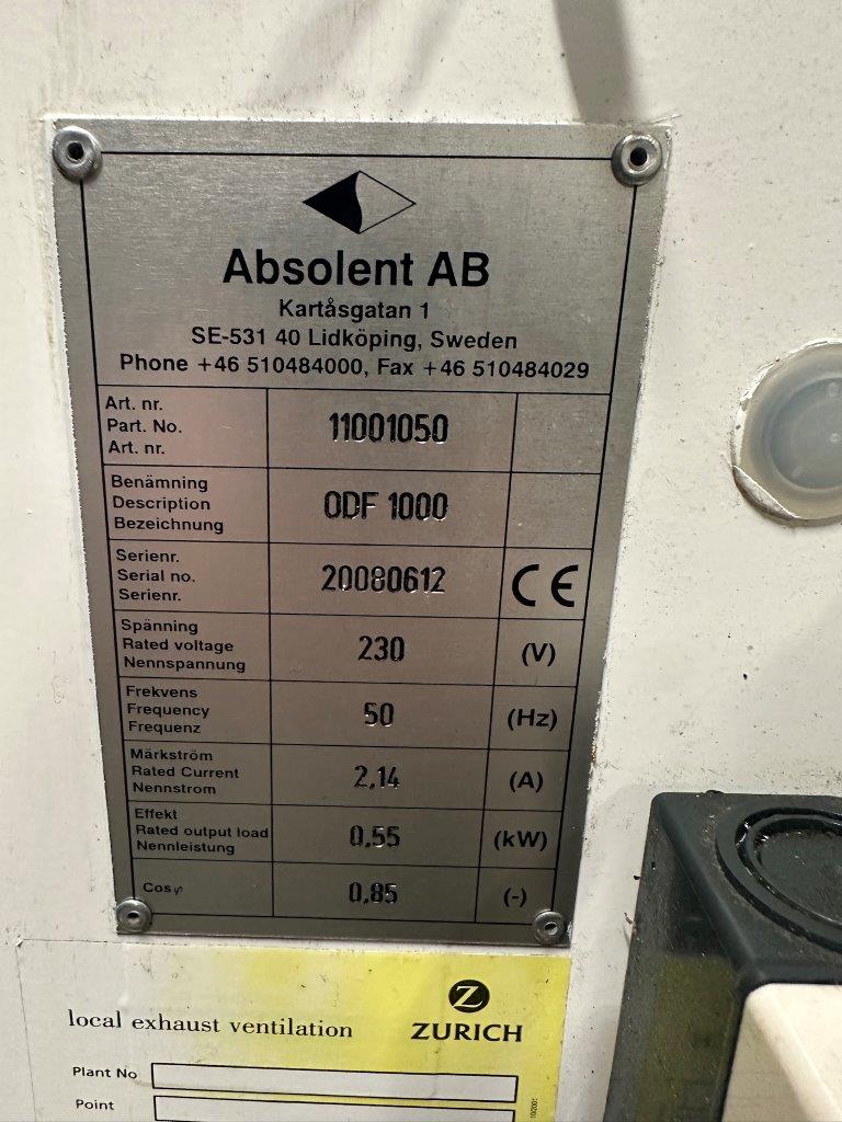 Fume Extraction/Used Absolent ODF1000 Oil Mist Extraction Unit (4466)