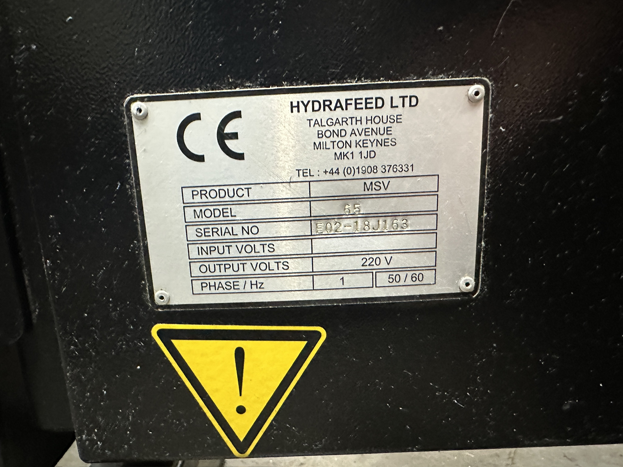 Barfeeds/Used Hydrafeed MSV65 Barfeeder (4764)