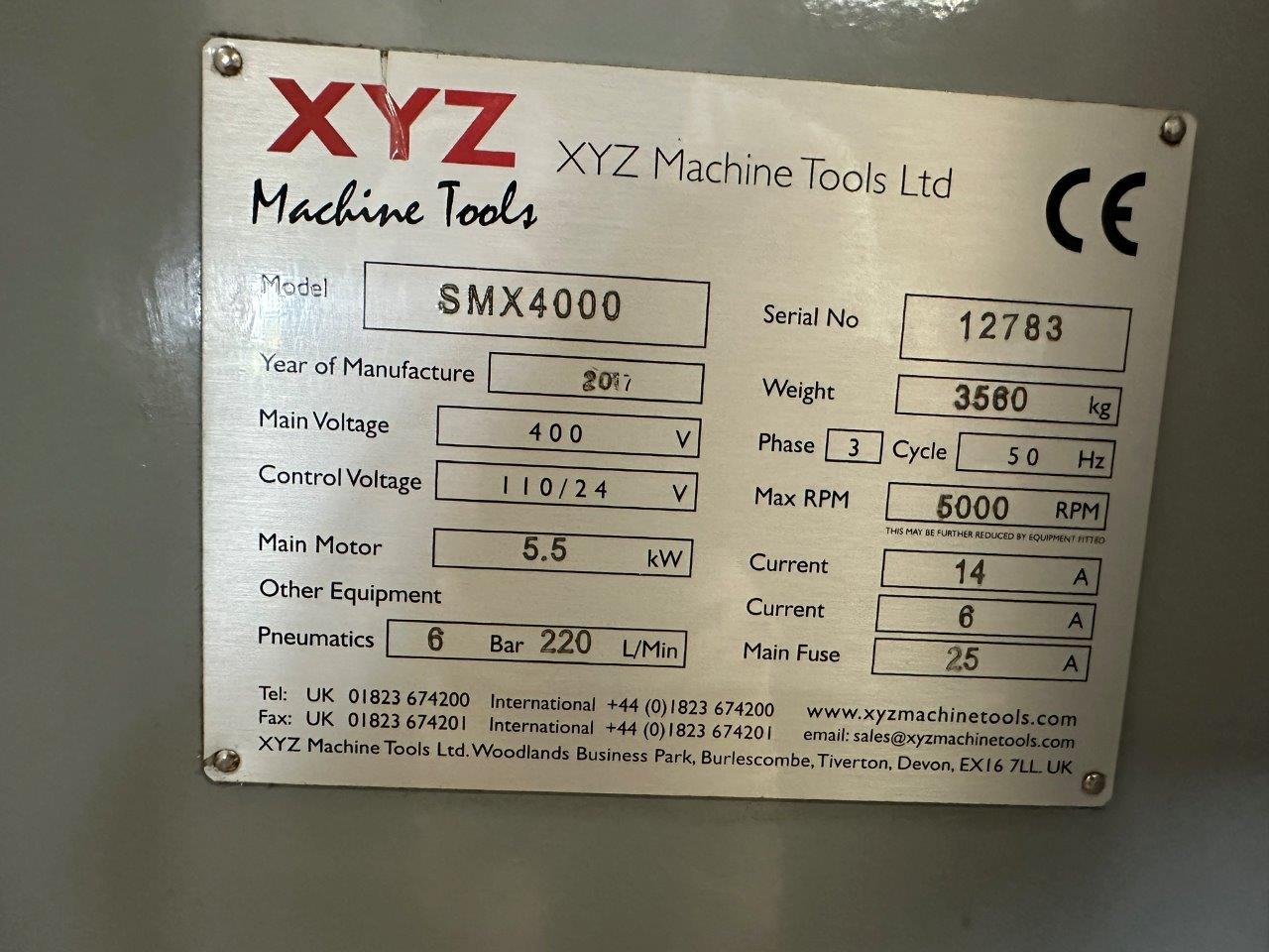 Bed Type Milling/Used XYZ ProtoTRAK SMX4000 CNC Bed Mill (4782)