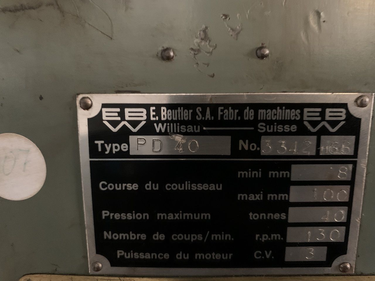 Presses (General)/PRESS BEUTLER TYPE PD 40