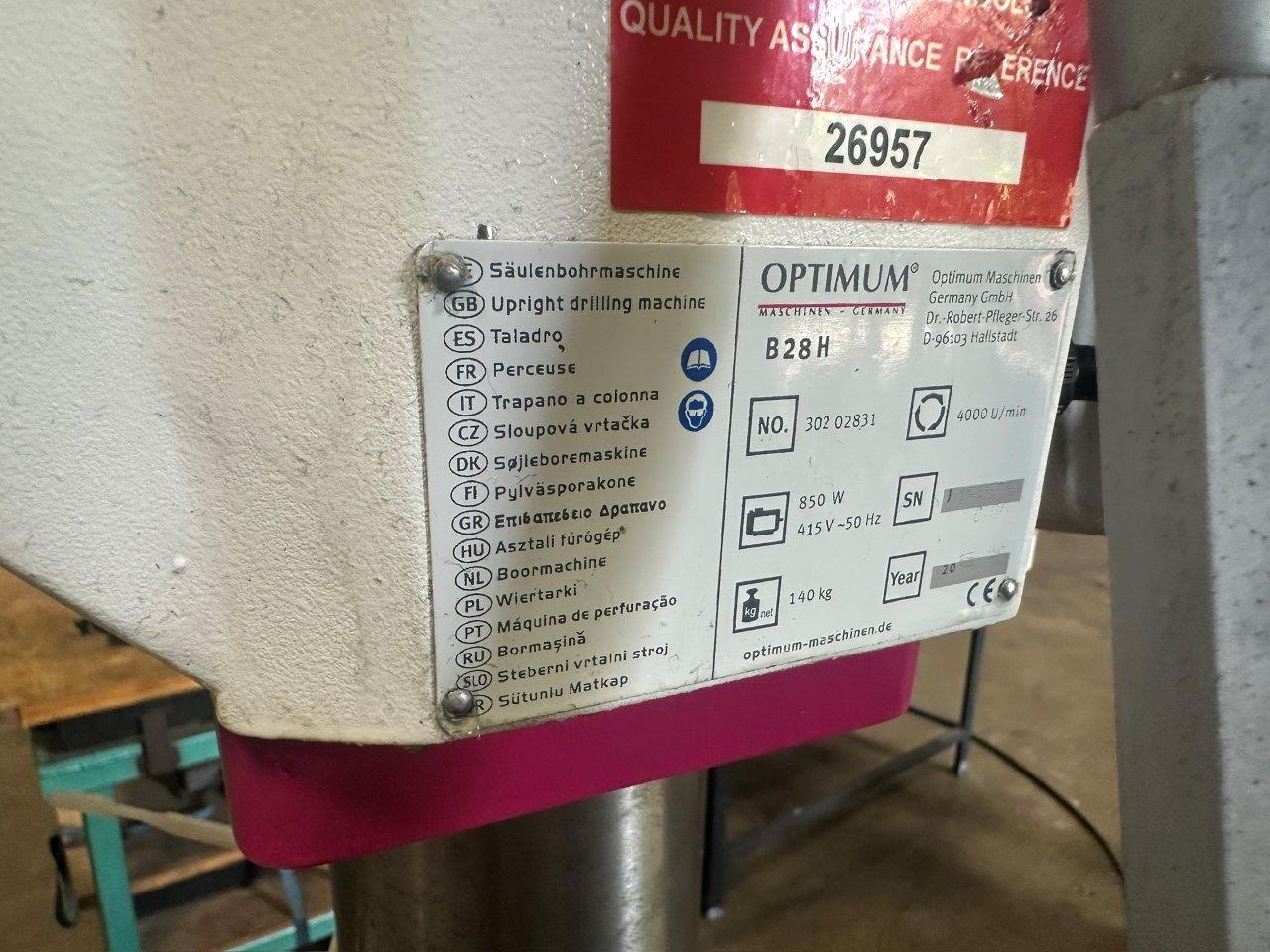 Pillar/Pedestal Drills/Used Optimum B28H Pillar Drill (4828)