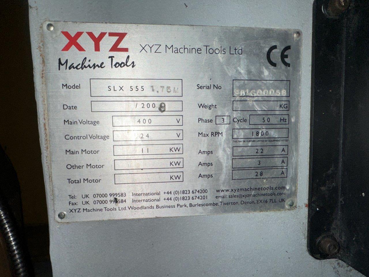 Lathes (CNC and Manual)/Used XYZ Proturn SLX555 x 1.75m (4845)