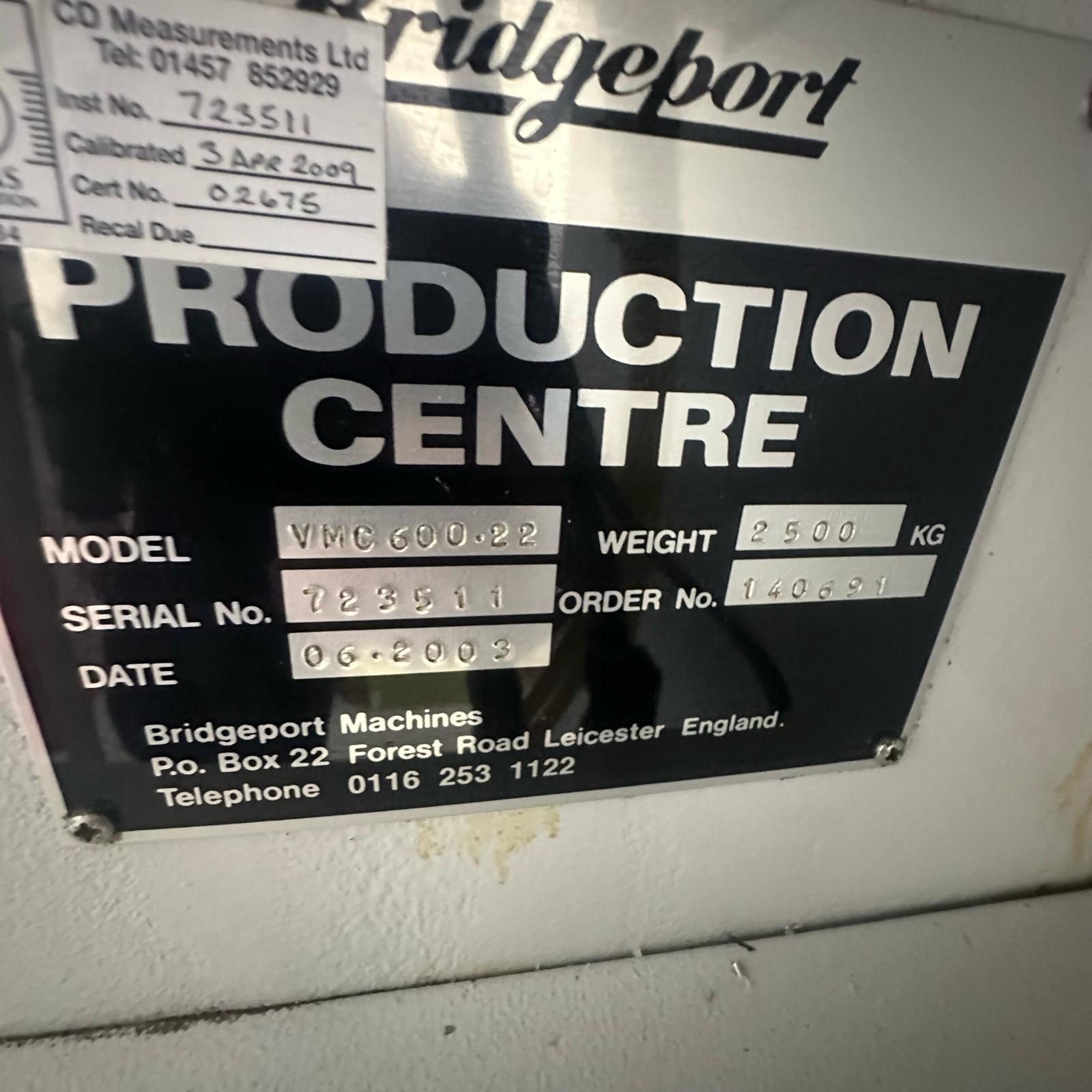 Vertical Machining Centres/Used Bridgeport VMC600/22 Digital (4793)