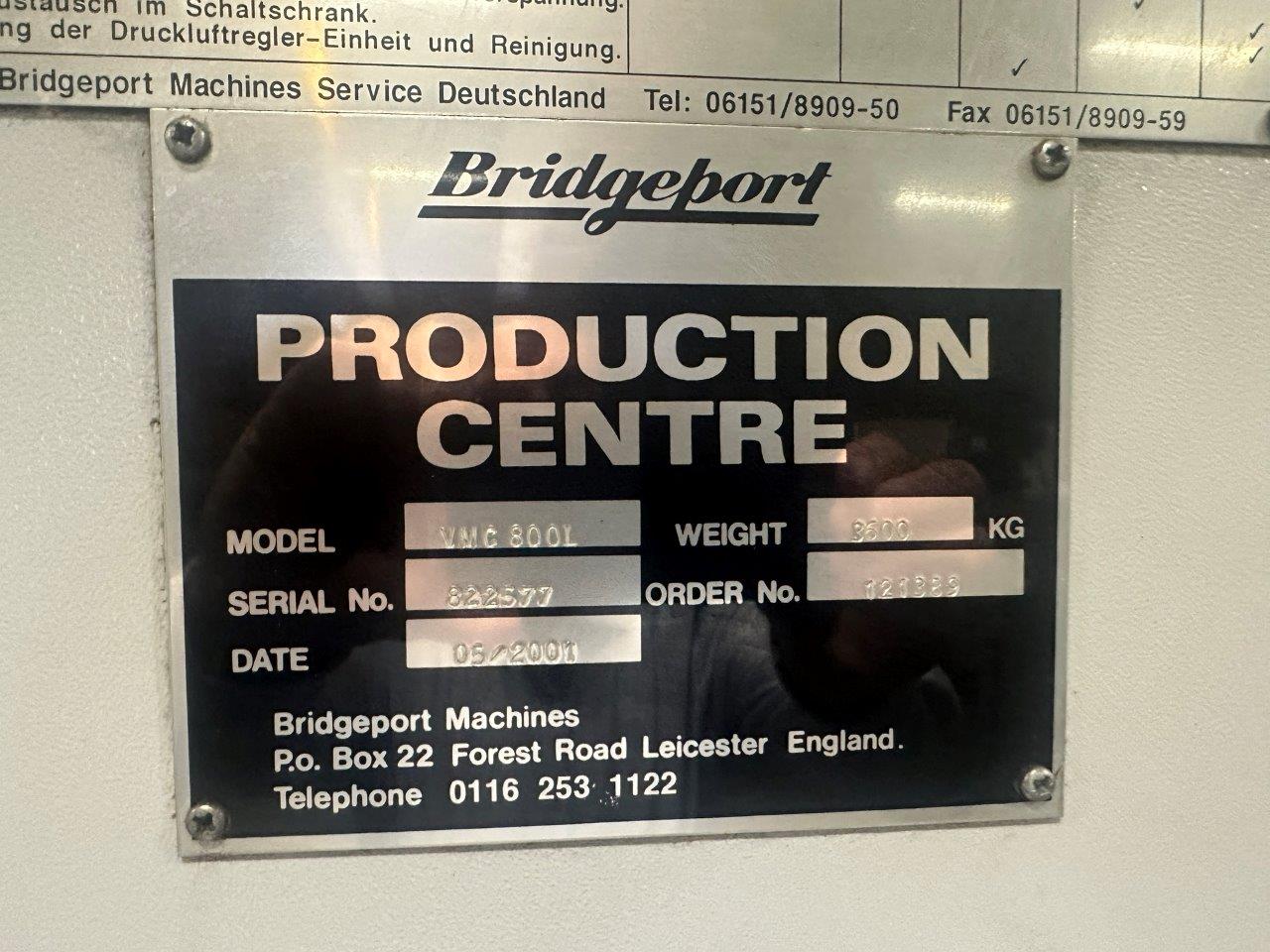 Vertical Machining Centres/Used Bridgeport VMC800L XP (4893)