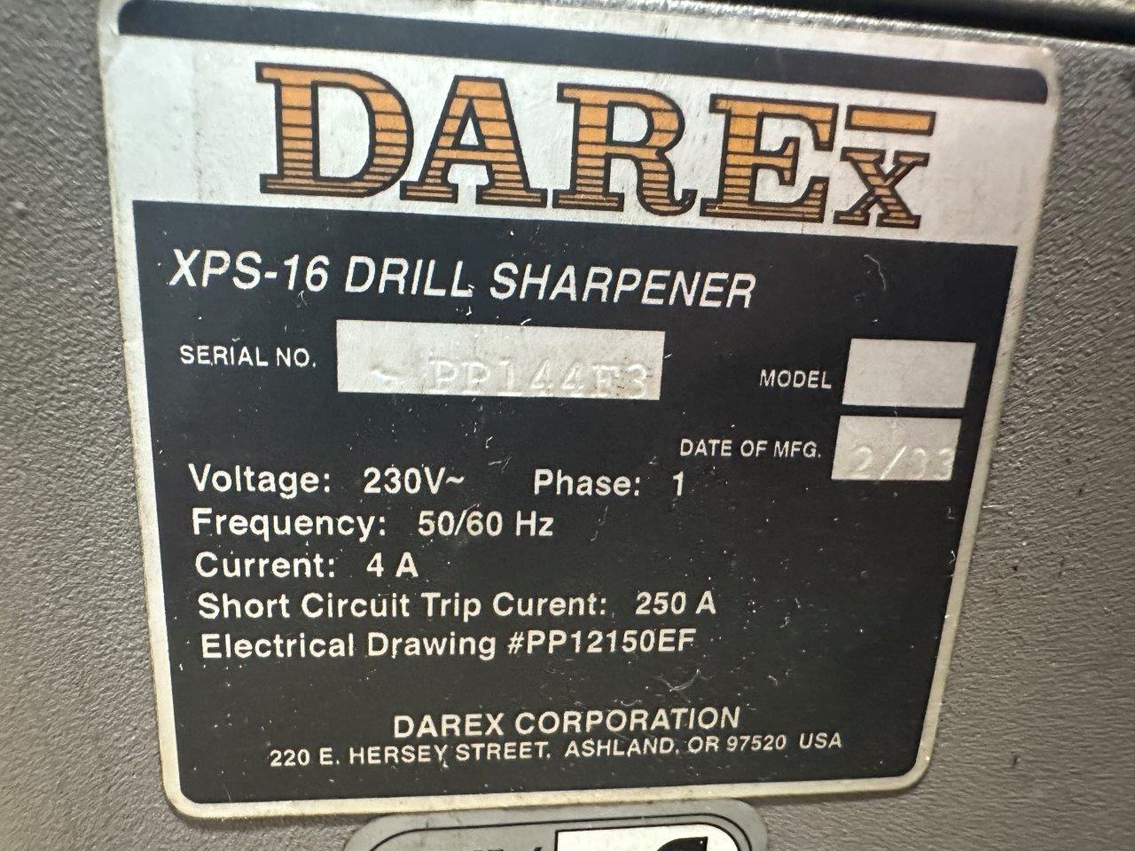 Drill Sharpeners/Used Darex XPS-16 CNC Drill Sharpener (4923)
