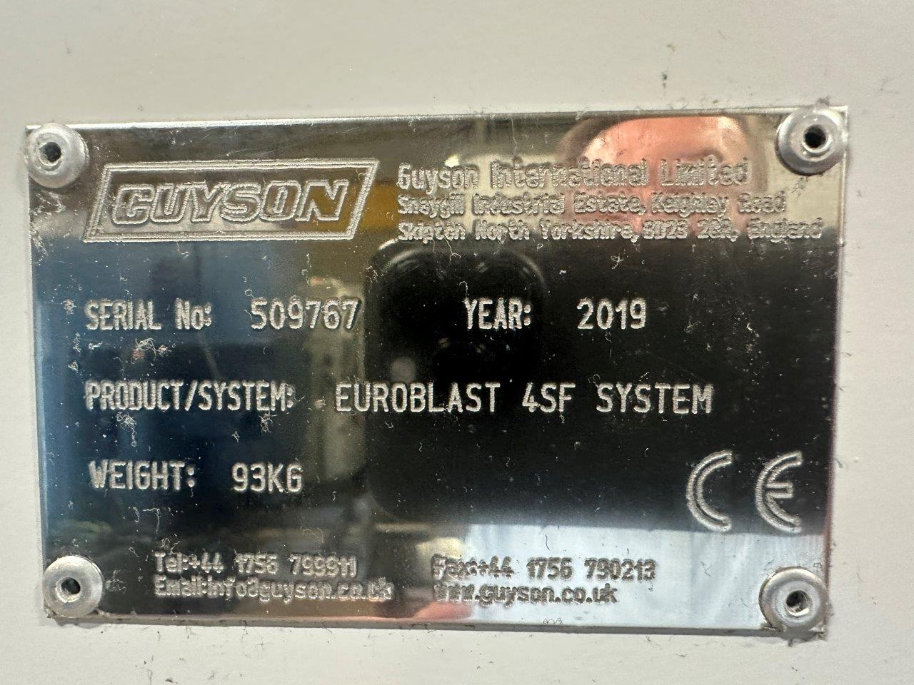 Finishing/Used Guyson Euroblast 4SF Blast Cabinet and Model C400/3 dust collector (4904)